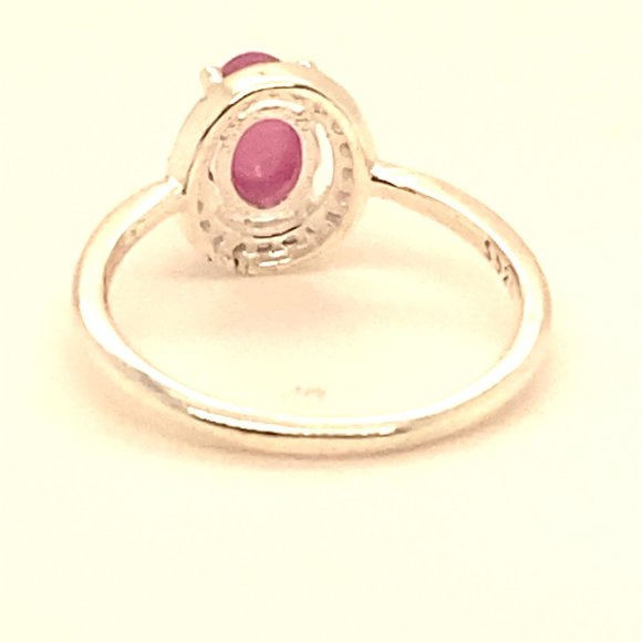 Pink Sapphire 1.61ct Platinum Finish Solid 925 Sterling Silver Ring - Picture 6 of 8